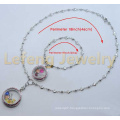 Wholesale Fasion 30mm+25mm Pink Crystal Silver Round 316L stainless steel floating lockets bracelets Necklaces Jewelry Sets S4